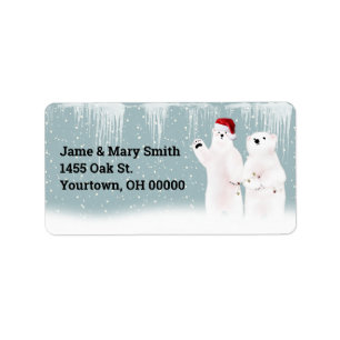 Weihnachtspolarbären Adressaufkleber