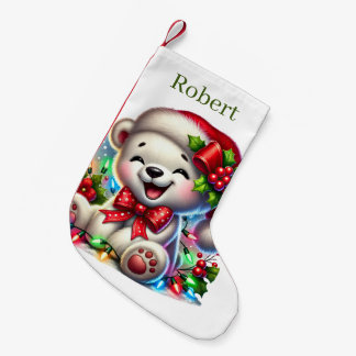 Weihnachtspolarebären Namen hinzufügen Kleiner Weihnachtsstrumpf
