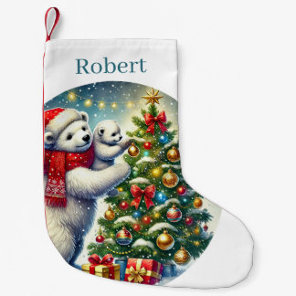 Weihnachtspolarebären Namen hinzufügen Kleiner Weihnachtsstrumpf