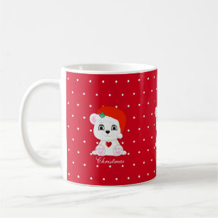 Weihnachtspolareisbär auf Rot Kaffeetasse