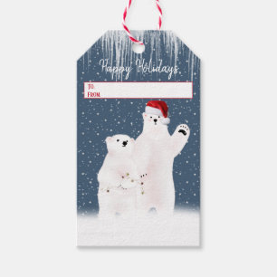 Weihnachtspolareisbären Mit Sternen Geschenkanhäng Geschenkanhänger