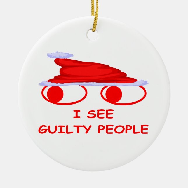 WeihnachtsPolizist Keramikornament (Vorne)