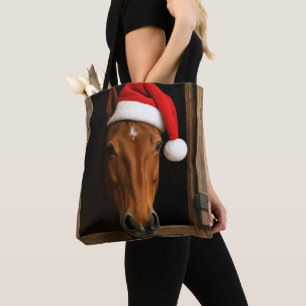 Weihnachtspony im Stallfenster Tasche