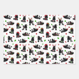 Weihnachtspoodles Wrapping Paper Sheets Geschenkpapier Set