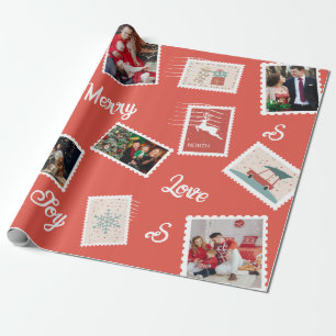 Weihnachtspost Briefmarke mit individuellem Namen  Geschenkpapier