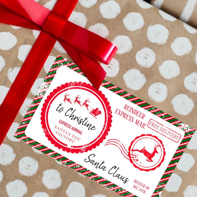 Weihnachtspost von Santa North Pole Lieferung Rechteckiger Aufkleber (Von Creator hochgeladen)