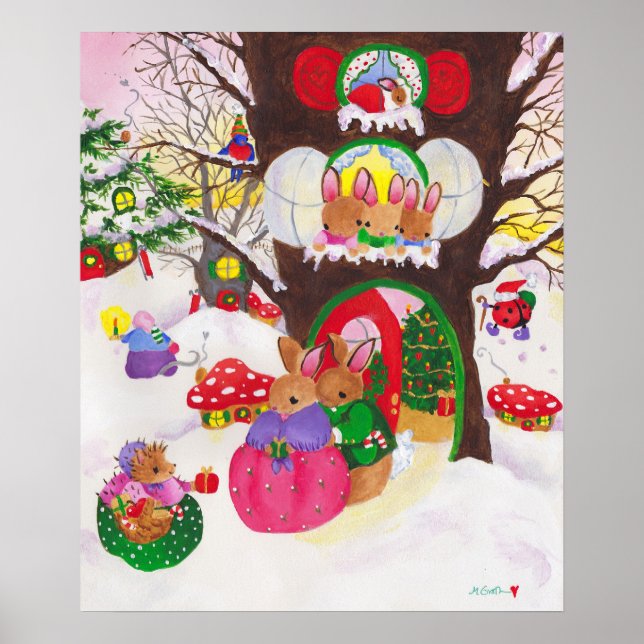 Weihnachtsposter aus Holz Poster (Vorne)