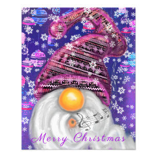 Weihnachtsposter mit glücklichem Gnom Fotodruck