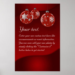 Weihnachtsposter mit Ziergegenständen Poster