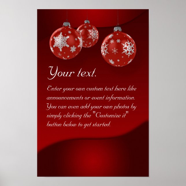 Weihnachtsposter mit Ziergegenständen Poster (Vorne)