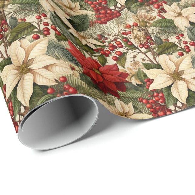 Weihnachtspostettia-Blume Geschenkpapier (Rolleneckpunkt)