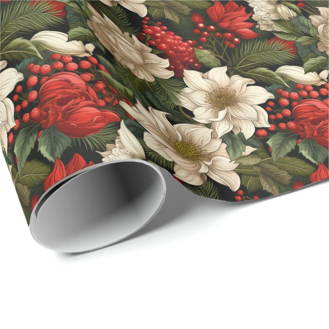 Weihnachtspostettia-Blume Geschenkpapier (Rolleneckpunkt)
