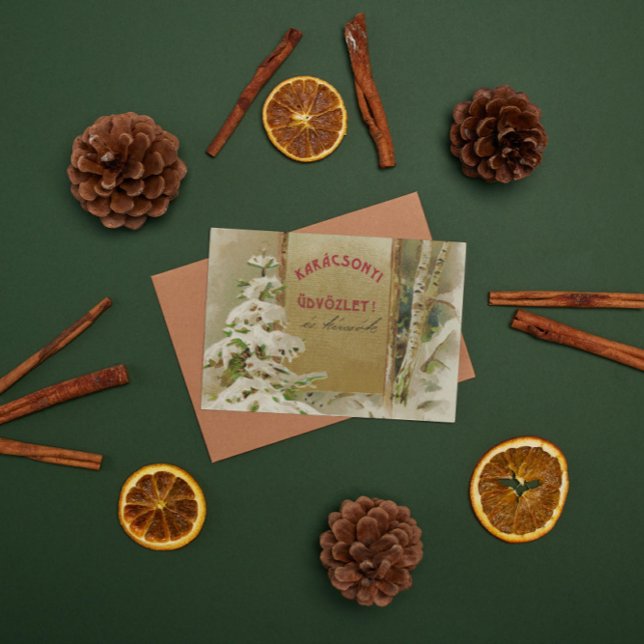 Weihnachtspostkarte aus Ungarn 1901 Feiertagspostkarte (Von Creator hochgeladen)