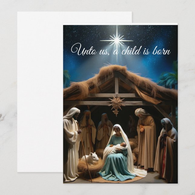 Weihnachtspostkarte der Krippe Feiertagskarte (Vorne/Hinten)