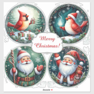 Weihnachtspostkarte Festlich Aufkleber