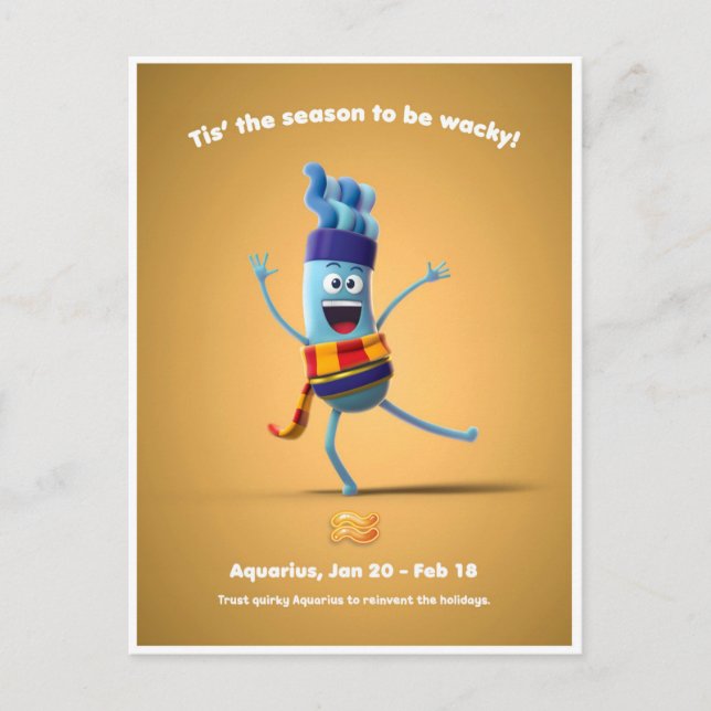 Weihnachtspostkarte für Aquarius Postkarte (Vorderseite)