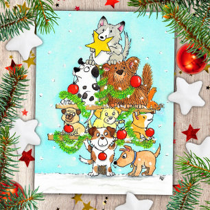Weihnachtspostkarte für Hunde von Nicole Janes Postkarte