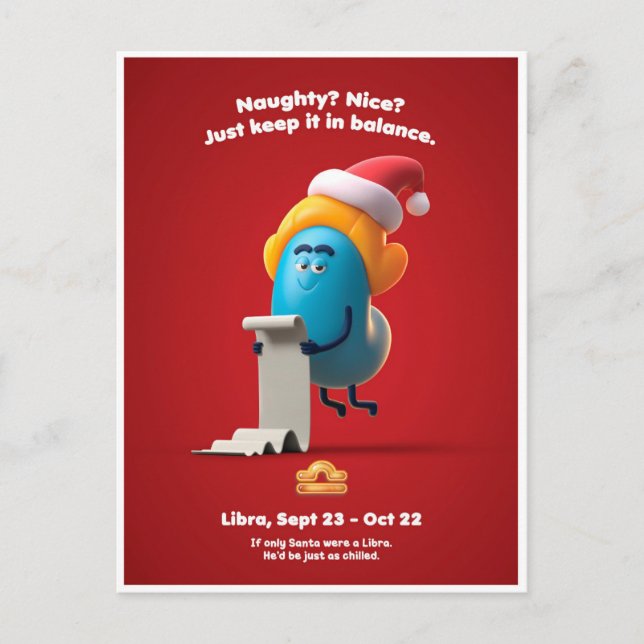 Weihnachtspostkarte für Libra Postkarte (Vorderseite)