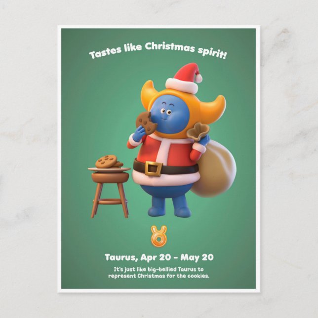 Weihnachtspostkarte für Taurus Postkarte (Vorderseite)