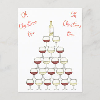 Weihnachtspostkarte für Weintrinker Postkarte