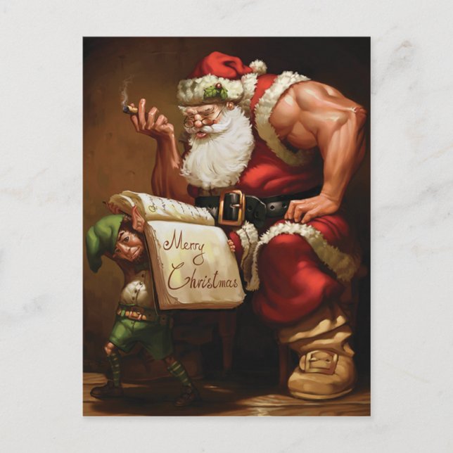 Weihnachtspostkarte - Gymnastikmotivation Feiertagspostkarte (Vorderseite)
