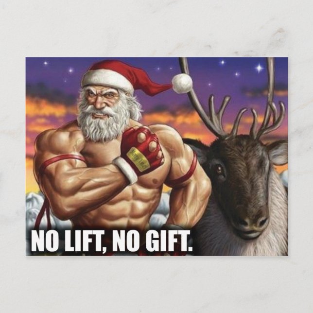 Weihnachtspostkarte - Gymnastikmotivation Feiertagspostkarte (Vorderseite)