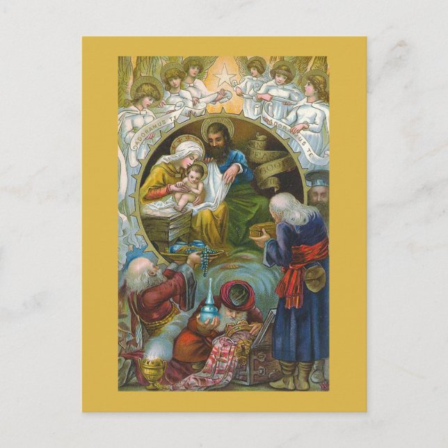 Weihnachtspostkarte "Krippe" Feiertagspostkarte (Vorderseite)