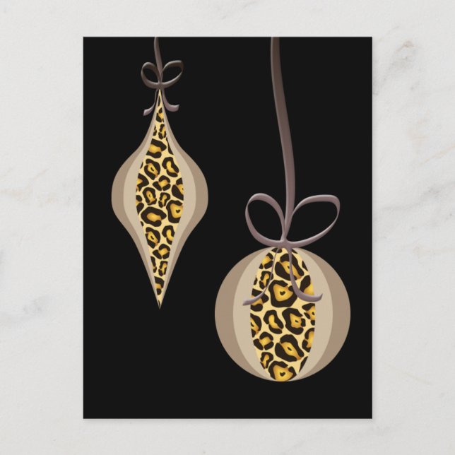 Weihnachtspostkarte Leopard Print Feiertagspostkarte (Vorderseite)