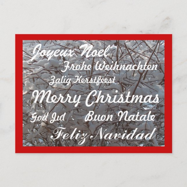 Weihnachtspostkarte/Mehrsprachigkeit Feiertagspostkarte (Vorderseite)