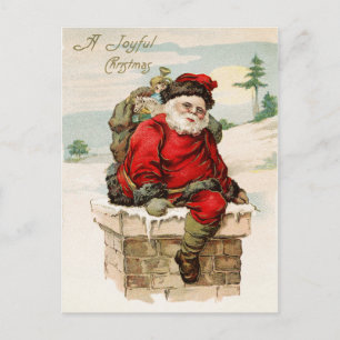 Weihnachtspostkarte mit Weihnachtsmann Feiertagspostkarte