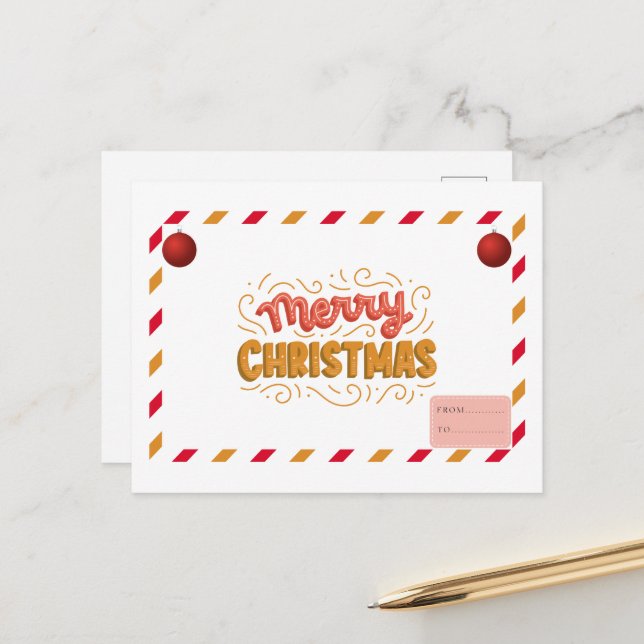 Weihnachtspostkarte Postkarte (Vorderseite/Rückseite Beispiel)