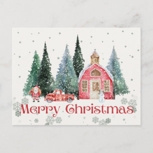 Weihnachtspostkarte Schneedorfland Feiertagspostkarte