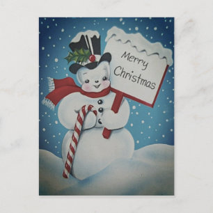 Weihnachtspostkarte Schneemann Frohe Weihnachten 1 Postkarte