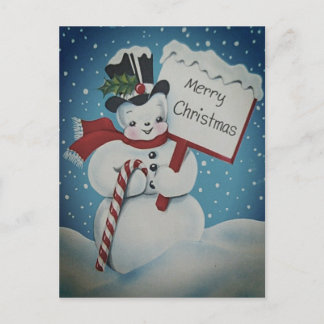 Weihnachtspostkarte Schneemann Frohe Weihnachten 1 Postkarte