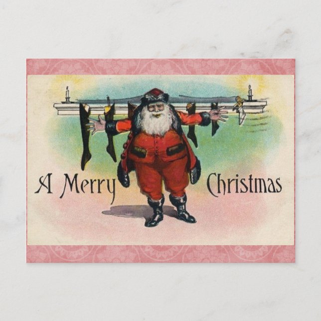 Weihnachtspostkarte Vintag Feiertagspostkarte (Vorderseite)