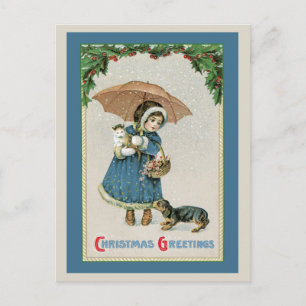 Weihnachtspostkarte:  Vintage Weihnachtspostkarte Feiertagspostkarte
