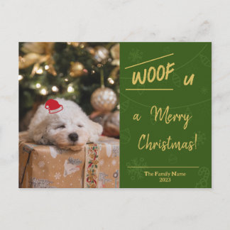 Weihnachtspostkarte (Welpe Ver.) Feiertagspostkarte