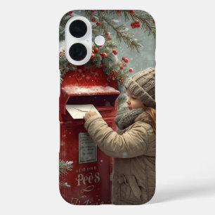 Weihnachtspostkasten festliches Winterdesign iPhone 16 Hülle