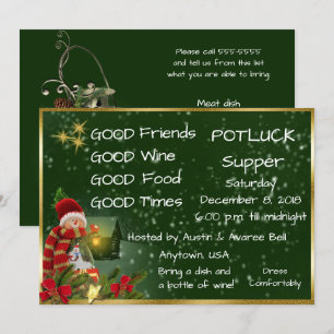 Weihnachtspotluck-Abendparty Einladung