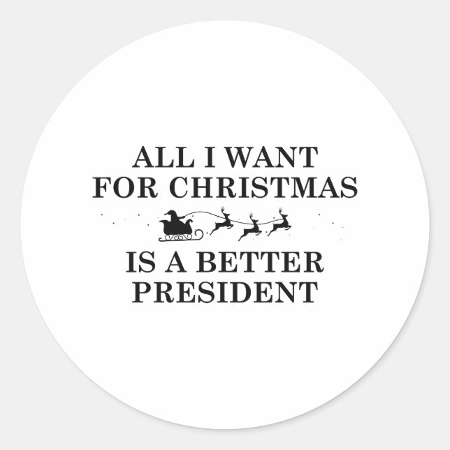 Weihnachtspräsident Runder Aufkleber (Vorderseite)