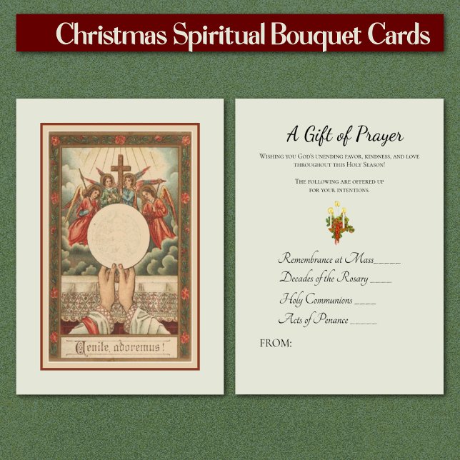Weihnachtspriester Spirituelle Bouquet Heilige Kar (Traditional Catholic Christmas Spiritual Bouquet Cards Sold in packs of 100)