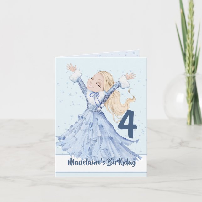 Weihnachtsprinzessin Geburtstagskarte Winter Age C Einladung (Vorderseite)