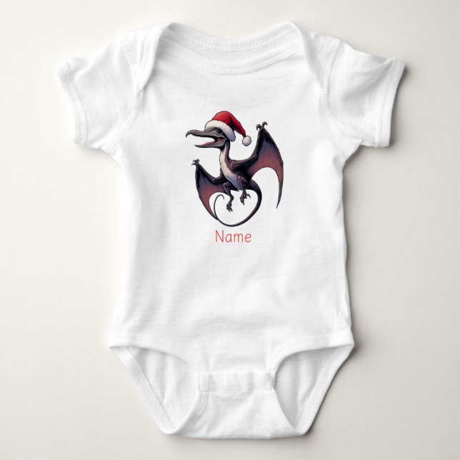 Weihnachtspterodaktylus Baby Strampler (Vorderseite)