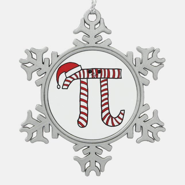 Weihnachtspu-Mathe-Verzierung Schneeflocken Zinn-Ornament (Vorderseite)