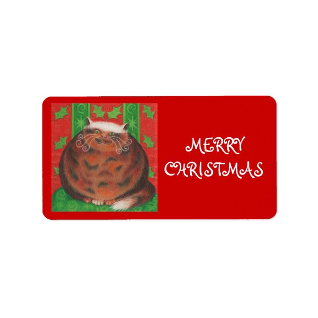 Weihnachtspud 'Frohe Weihnachten' Geschenketikett  Adressaufkleber (Vorne)