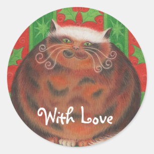 Weihnachtspud 'Mit Liebe' runder Aufkleber! Runder Aufkleber