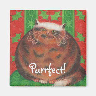 Weihnachtspud 'Purfect', quadratischer Kühlschrank Magnet