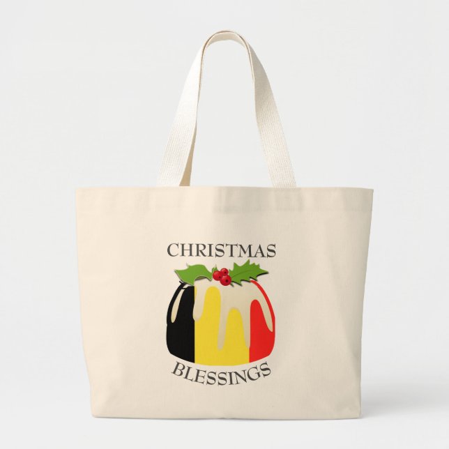Weihnachtspudding BELGIUM FLAG Jumbo Stoffbeutel (Vorne)