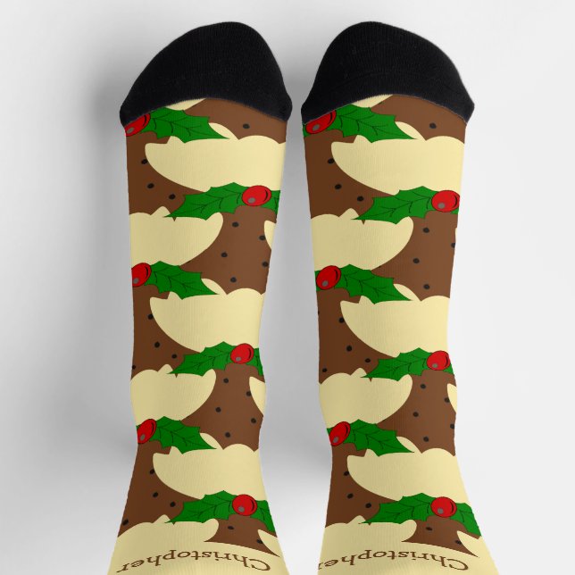 Weihnachtspudding-Design Weihnachten Socken (Oben)