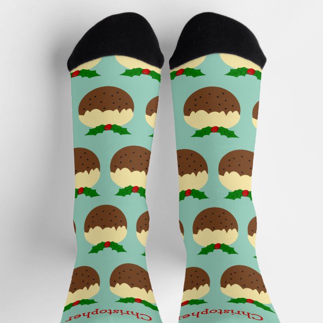 Weihnachtspudding-Design Weihnachten Socken (Oben)